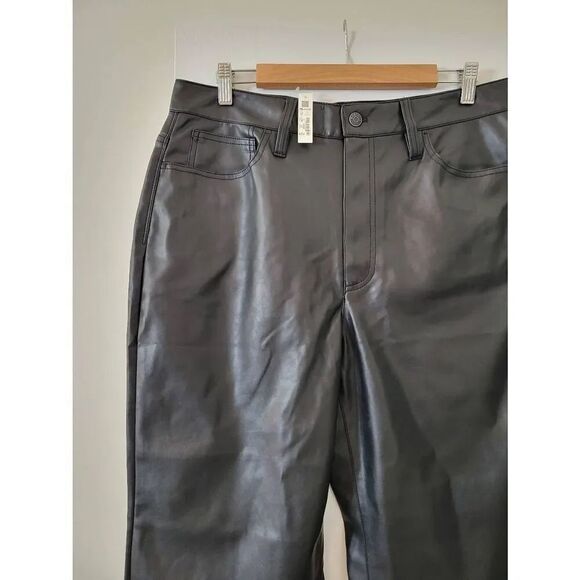 Madewell The Perfect Vintage Straight Jean, Faux Leather Edition NG511 Sz 31 NWT - Picture 3 of 10